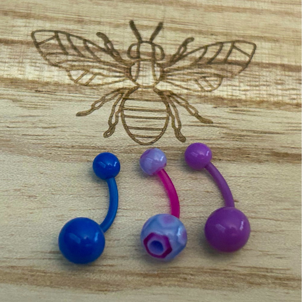 ❤️ 2 for $10 PRICE DROP Set of FLEXIBLE Belly Rings - purple blue body jewelry